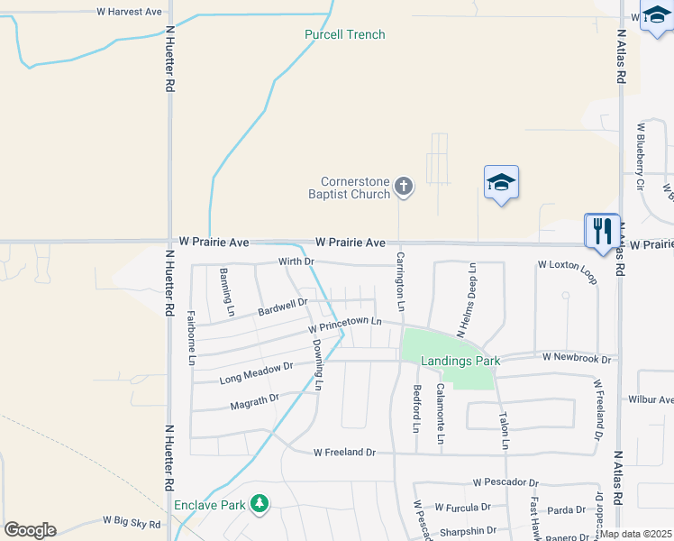 map of restaurants, bars, coffee shops, grocery stores, and more near 7856 Hilliard Court in Coeur d'Alene