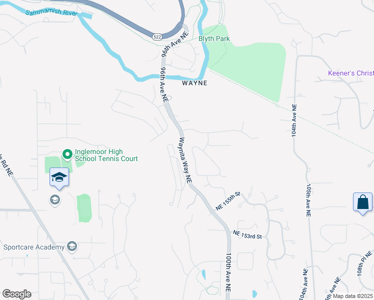 map of restaurants, bars, coffee shops, grocery stores, and more near 15827 98th Avenue Northeast in Bothell