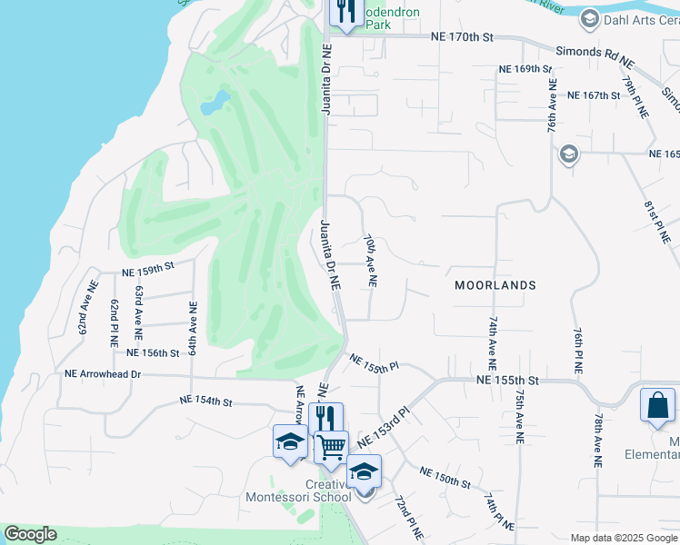 map of restaurants, bars, coffee shops, grocery stores, and more near 15917 67th Lane Northeast in Kenmore