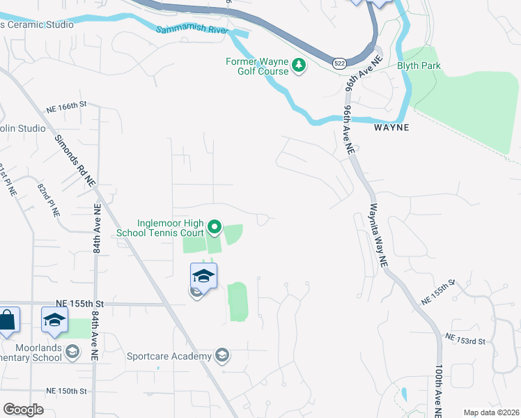 map of restaurants, bars, coffee shops, grocery stores, and more near 9118 Northeast 160th Place in Bothell