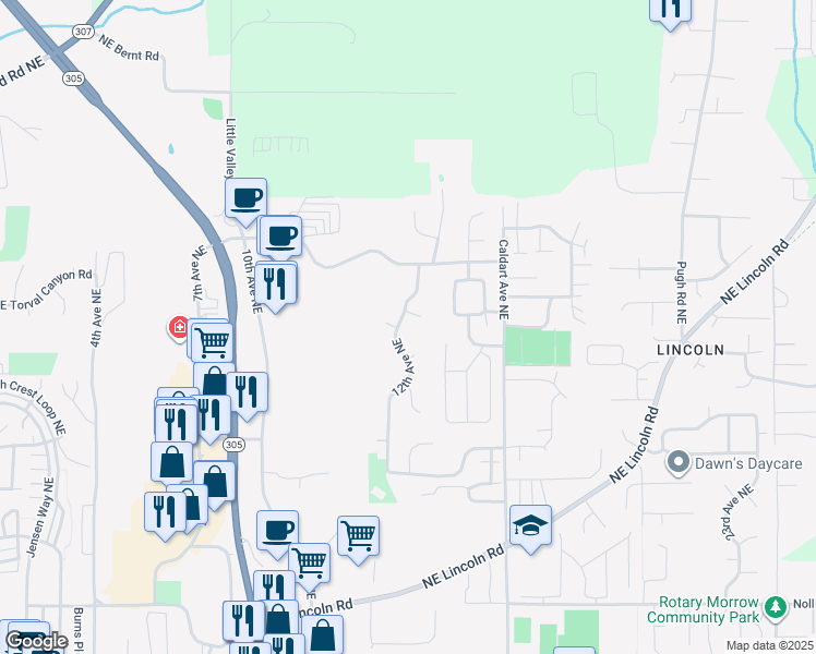 map of restaurants, bars, coffee shops, grocery stores, and more near 20038 12th Avenue Northeast in Poulsbo