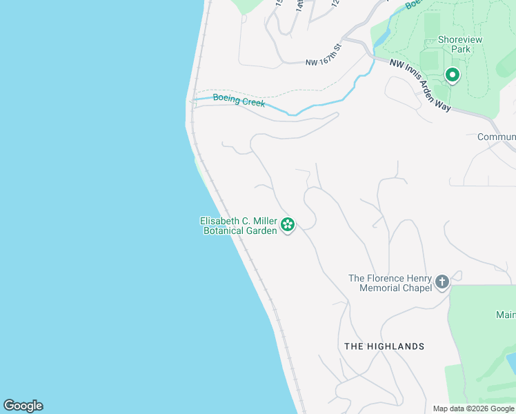 map of restaurants, bars, coffee shops, grocery stores, and more near 83 Olympic Drive in Shoreline