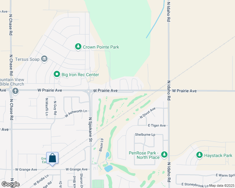 map of restaurants, bars, coffee shops, grocery stores, and more near 4224 Brookie Drive in Post Falls