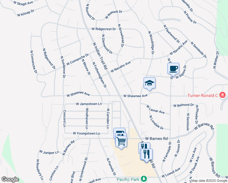 map of restaurants, bars, coffee shops, grocery stores, and more near in Spokane
