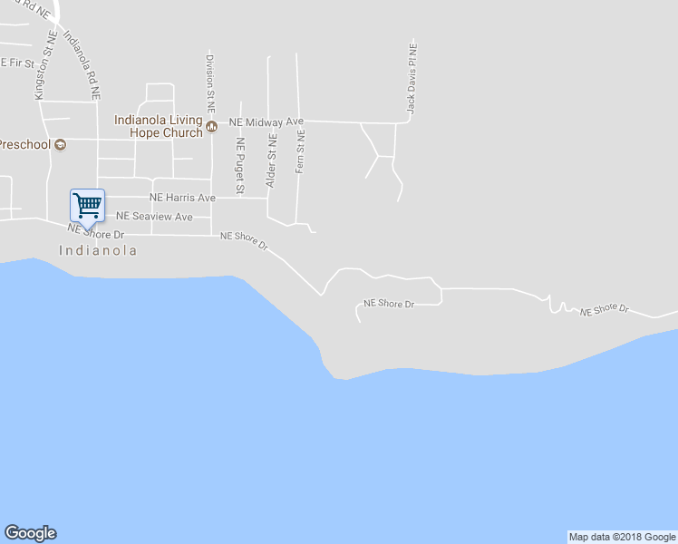 map of restaurants, bars, coffee shops, grocery stores, and more near 10367 Northeast Shore Drive in Indianola