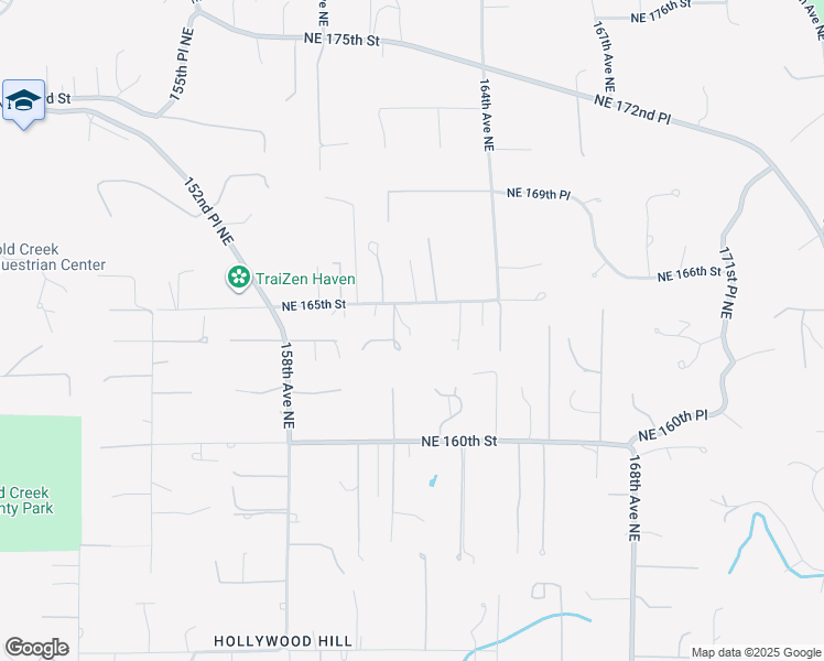 map of restaurants, bars, coffee shops, grocery stores, and more near 16438 161st Lane Northeast in Woodinville