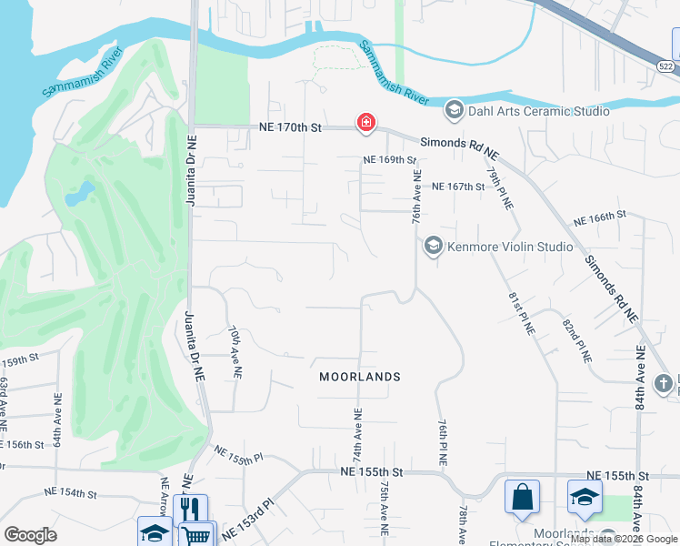 map of restaurants, bars, coffee shops, grocery stores, and more near in Bothell