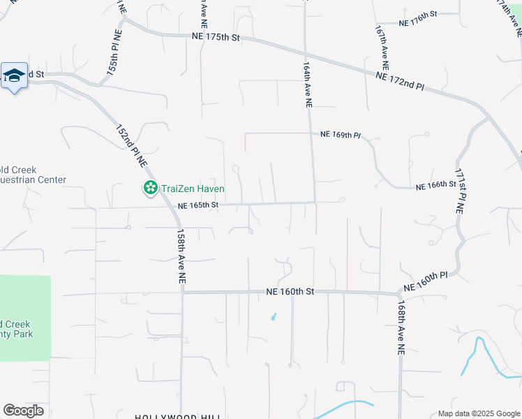 map of restaurants, bars, coffee shops, grocery stores, and more near 16438 161st Lane Northeast in Woodinville