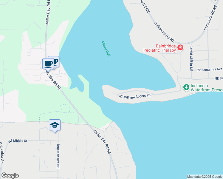 map of restaurants, bars, coffee shops, grocery stores, and more near 7124 Northeast William Rogers Road in Indianola