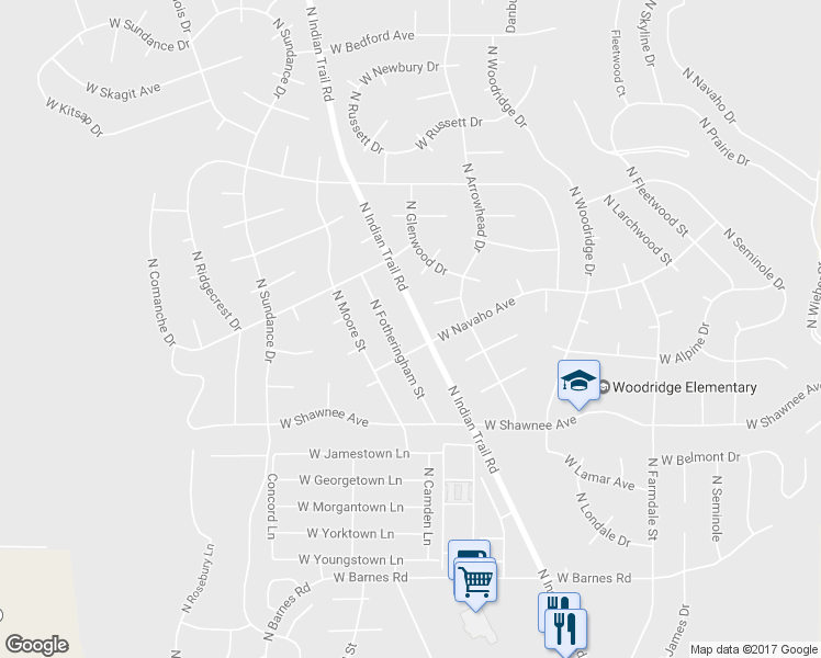 map of restaurants, bars, coffee shops, grocery stores, and more near 9811 North Indian Trail Road in Spokane
