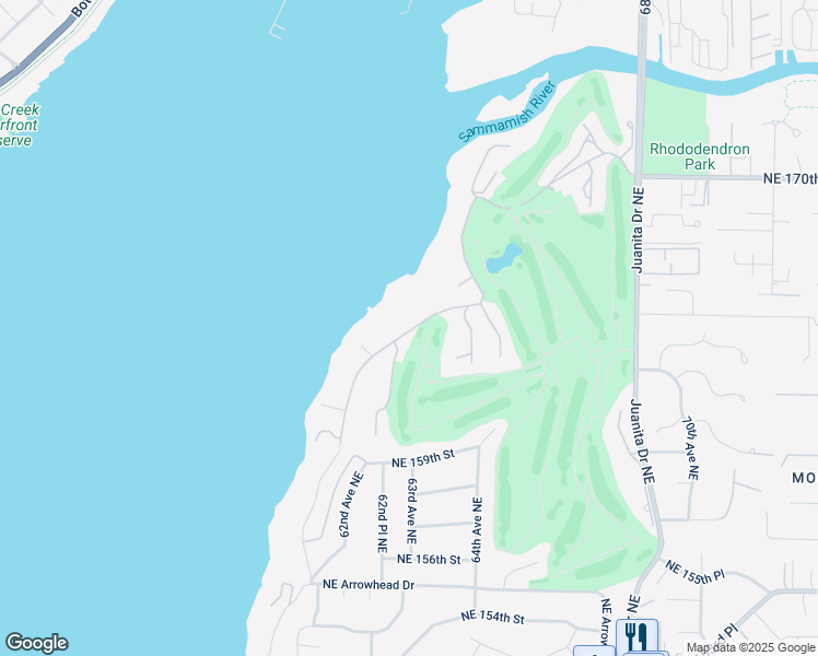 map of restaurants, bars, coffee shops, grocery stores, and more near 16415 Inglewood Road Northeast in Kenmore