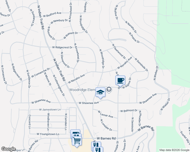 map of restaurants, bars, coffee shops, grocery stores, and more near 5221 West Myrtlewood Court in Spokane