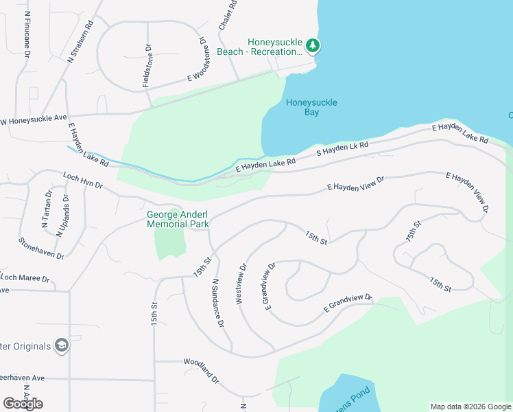 map of restaurants, bars, coffee shops, grocery stores, and more near 2294 East Hayden View Drive in Coeur d'Alene