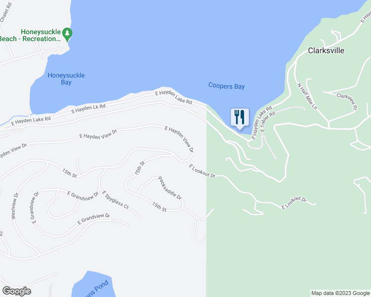 map of restaurants, bars, coffee shops, grocery stores, and more near 3400 East Hayden View Drive in Coeur d'Alene