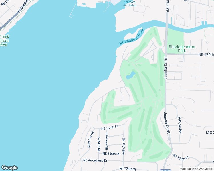 map of restaurants, bars, coffee shops, grocery stores, and more near 16415 Inglewood Road Northeast in Kenmore