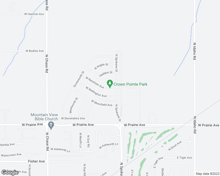map of restaurants, bars, coffee shops, grocery stores, and more near West Renshaw Avenue in Post Falls