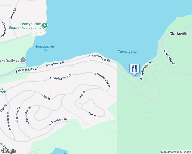 map of restaurants, bars, coffee shops, grocery stores, and more near 3251 East Hayden View Drive in Coeur d'Alene
