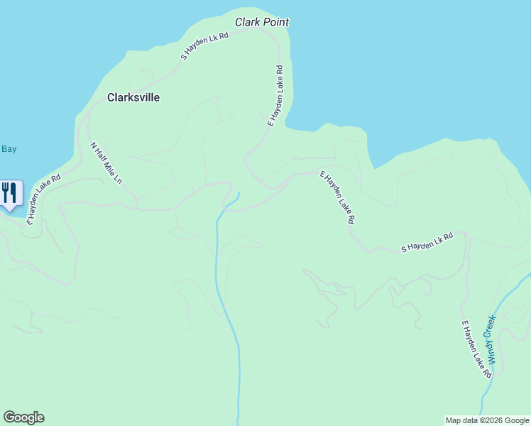 map of restaurants, bars, coffee shops, grocery stores, and more near 5410 East Upper Hayden Lake Road in Hayden