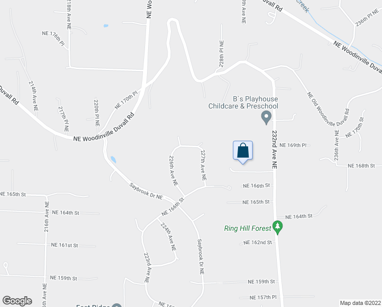 map of restaurants, bars, coffee shops, grocery stores, and more near 22617 Northeast 169th Street in Woodinville