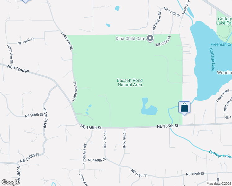 map of restaurants, bars, coffee shops, grocery stores, and more near 16653 178th Avenue Northeast in Woodinville