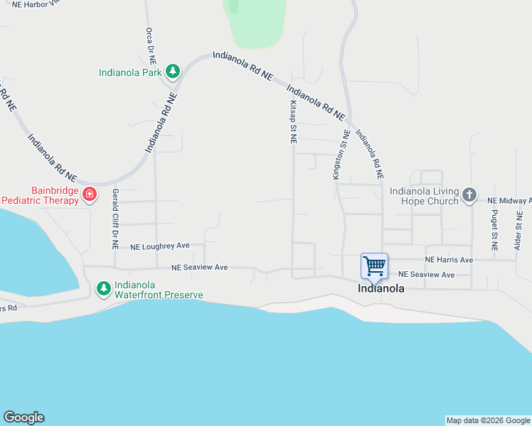 map of restaurants, bars, coffee shops, grocery stores, and more near 20745 Kitsap Street Northeast in Indianola