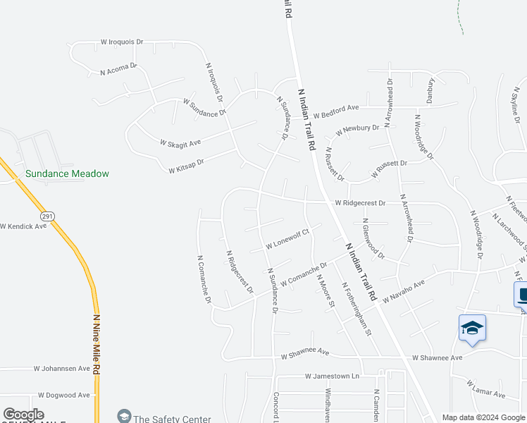 map of restaurants, bars, coffee shops, grocery stores, and more near 10208 North Sundance Drive in Spokane