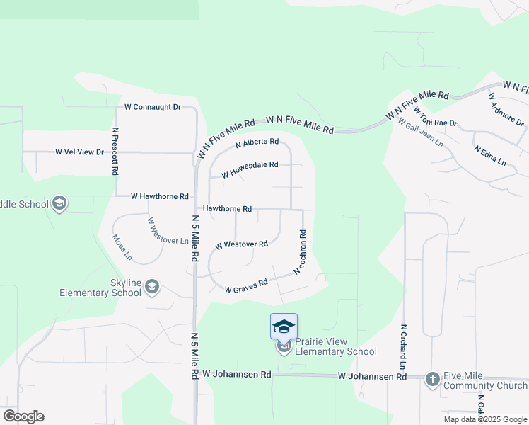 map of restaurants, bars, coffee shops, grocery stores, and more near 2706 West Hawthorne Road in Spokane