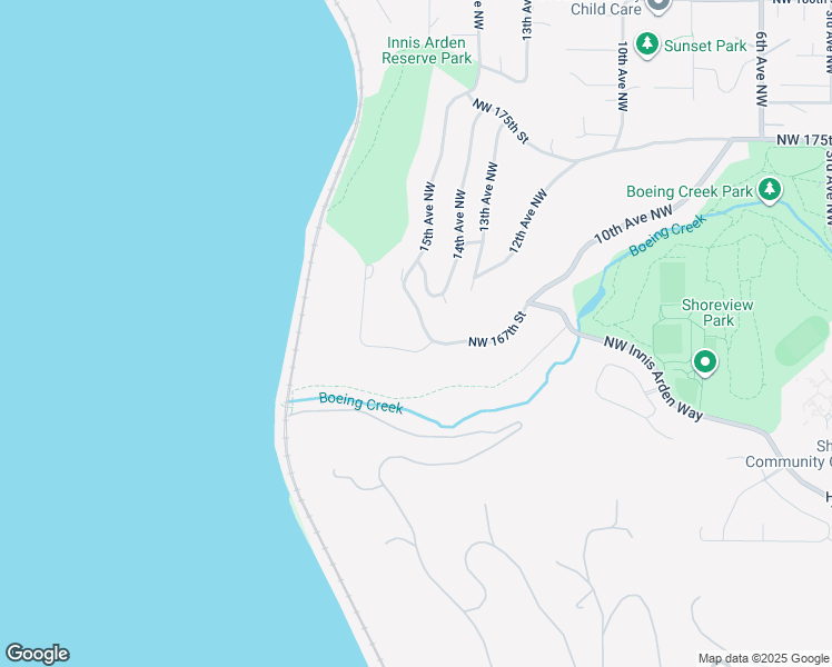 map of restaurants, bars, coffee shops, grocery stores, and more near 16715 15th Avenue Northwest in Shoreline