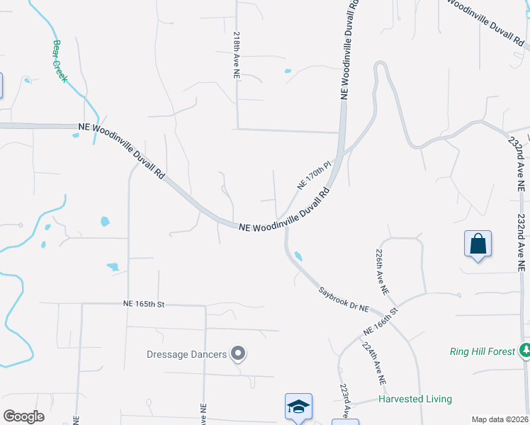 map of restaurants, bars, coffee shops, grocery stores, and more near 17021 220th Place Northeast in Woodinville
