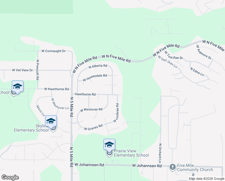 map of restaurants, bars, coffee shops, grocery stores, and more near 10303 North Alberta Road in Spokane