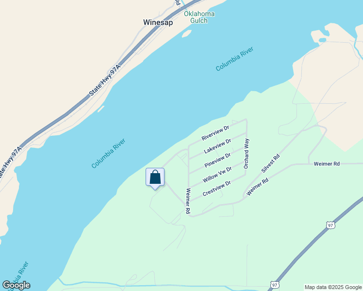 map of restaurants, bars, coffee shops, grocery stores, and more near 20 Sierra Drive in Orondo
