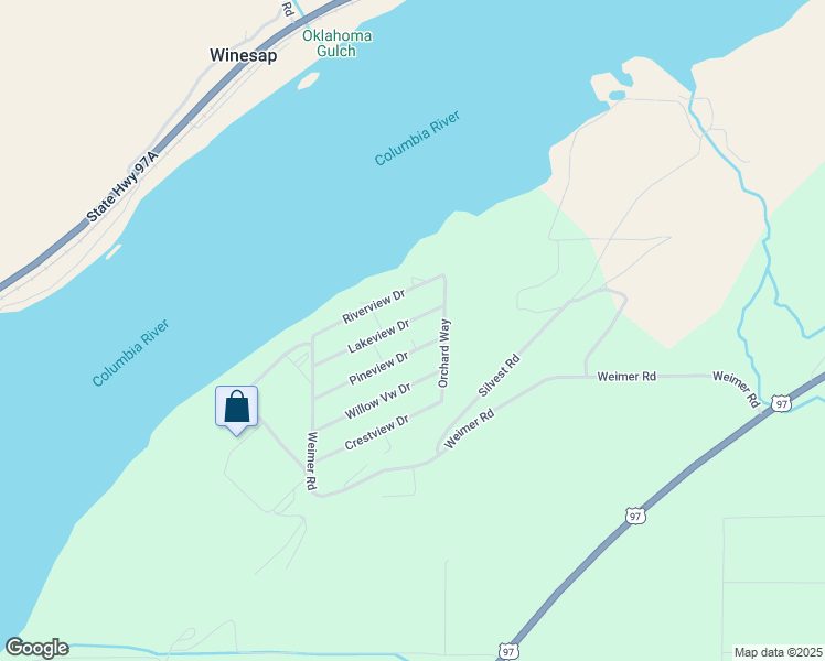 map of restaurants, bars, coffee shops, grocery stores, and more near 428 Lakeview Drive in Orondo
