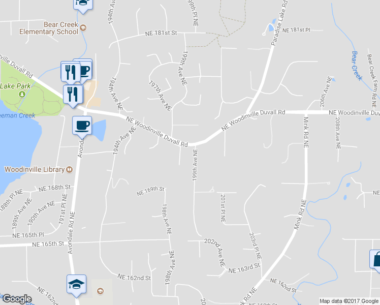 map of restaurants, bars, coffee shops, grocery stores, and more near 19915 Northeast Woodinville Duvall Road in Woodinville