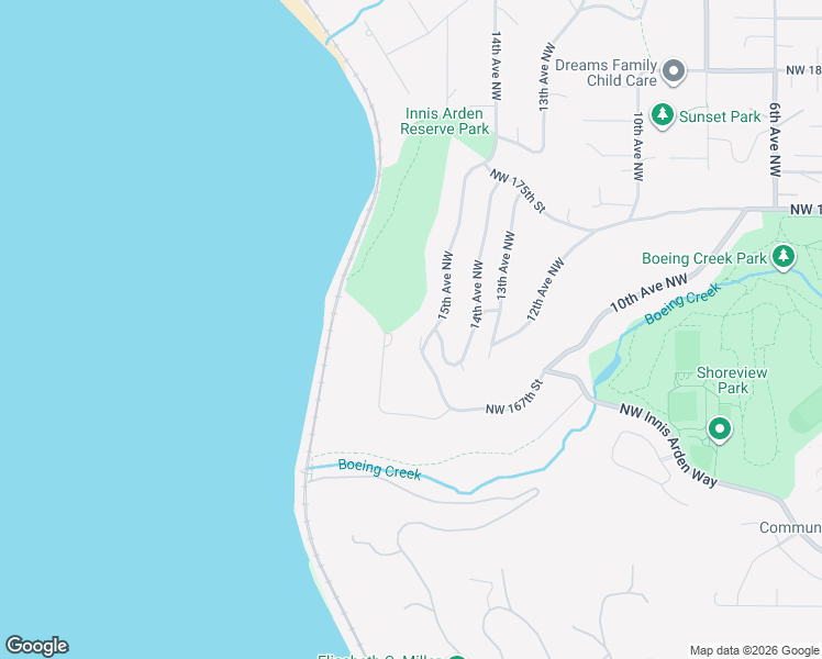map of restaurants, bars, coffee shops, grocery stores, and more near 16781 15th Avenue Northwest in Shoreline