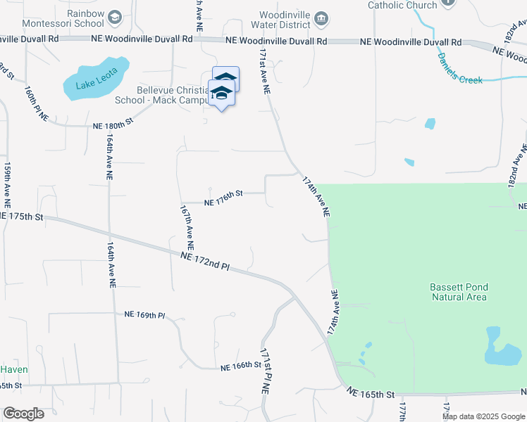 map of restaurants, bars, coffee shops, grocery stores, and more near 17519 170th Place Northeast in Woodinville