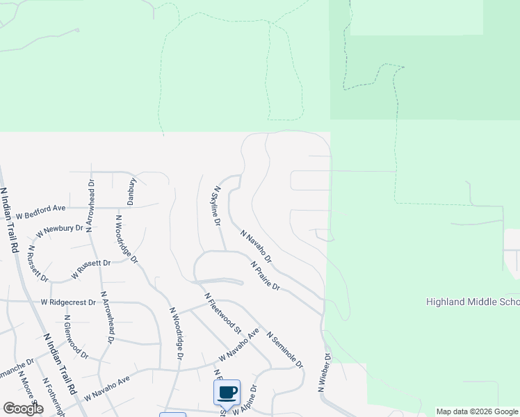 map of restaurants, bars, coffee shops, grocery stores, and more near 10654 North Wieber Drive in Spokane