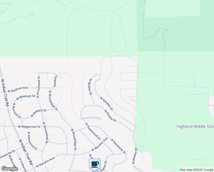 map of restaurants, bars, coffee shops, grocery stores, and more near 10654 North Wieber Drive in Spokane