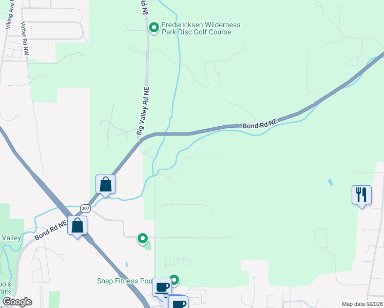 map of restaurants, bars, coffee shops, grocery stores, and more near 21628 Bond Road Northeast in Poulsbo