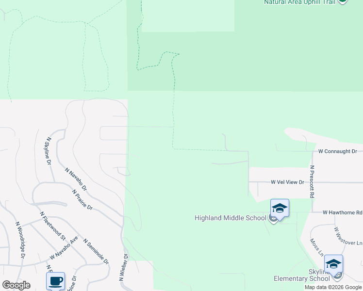 map of restaurants, bars, coffee shops, grocery stores, and more near 10711 North Dorset Road in Spokane