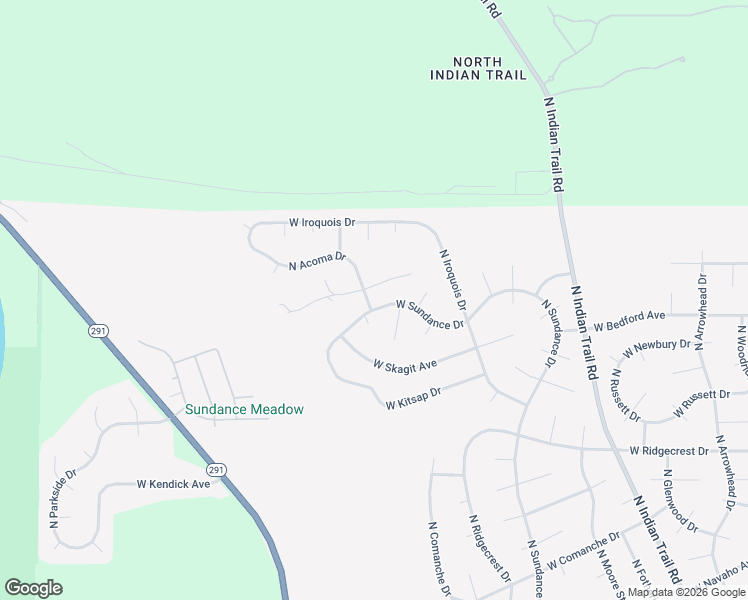 map of restaurants, bars, coffee shops, grocery stores, and more near 6420 West Sundance Drive in Spokane