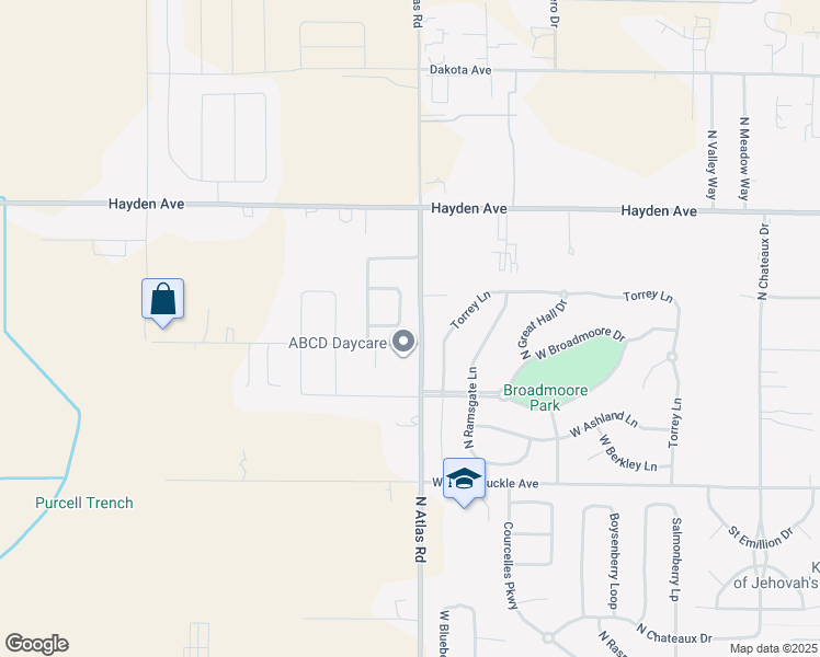 map of restaurants, bars, coffee shops, grocery stores, and more near 3296 West Robison Avenue in Hayden