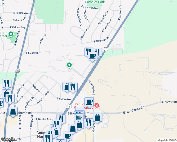 map of restaurants, bars, coffee shops, grocery stores, and more near 10823 North Newport Highway in Spokane