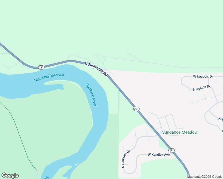 map of restaurants, bars, coffee shops, grocery stores, and more near 10825 North Nine Mile Road in Nine Mile Falls