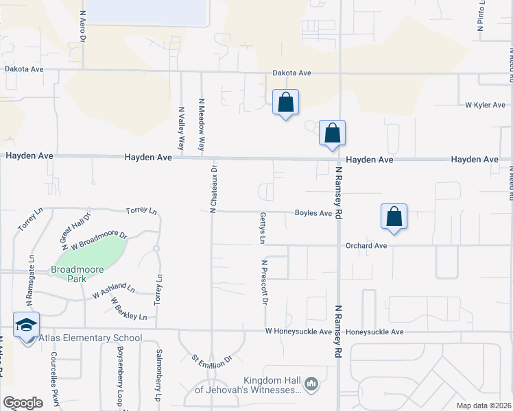 map of restaurants, bars, coffee shops, grocery stores, and more near 1985 Boyles Avenue in Hayden