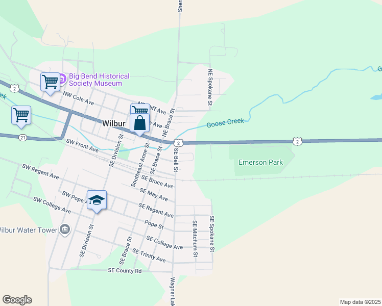 map of restaurants, bars, coffee shops, grocery stores, and more near 700 SE Railroad Ave in Wilbur