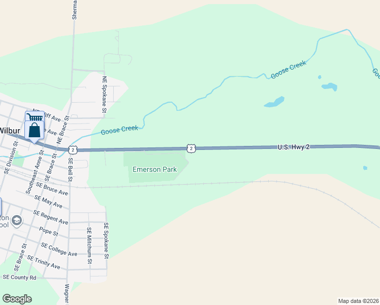 map of restaurants, bars, coffee shops, grocery stores, and more near 13550 State Route 2 East in Wilbur