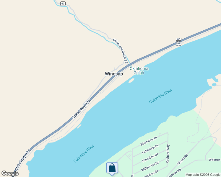 map of restaurants, bars, coffee shops, grocery stores, and more near 19107 US Highway 97a in Chelan