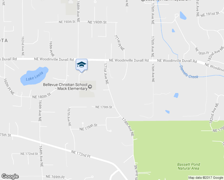 map of restaurants, bars, coffee shops, grocery stores, and more near 18022 171st Avenue Northeast in Woodinville
