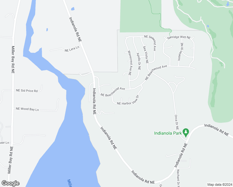 map of restaurants, bars, coffee shops, grocery stores, and more near 7537 Northeast Beachwood Avenue in Poulsbo
