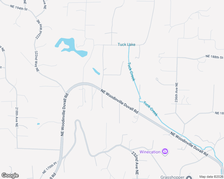 map of restaurants, bars, coffee shops, grocery stores, and more near 18400 228th Avenue Northeast in Woodinville